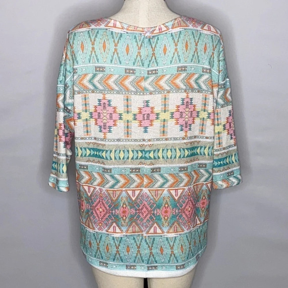 Akemi & Kin from Anthropologie Morgana Knit Aztec Tribal Pullover - Medium - Picture 4 of 6